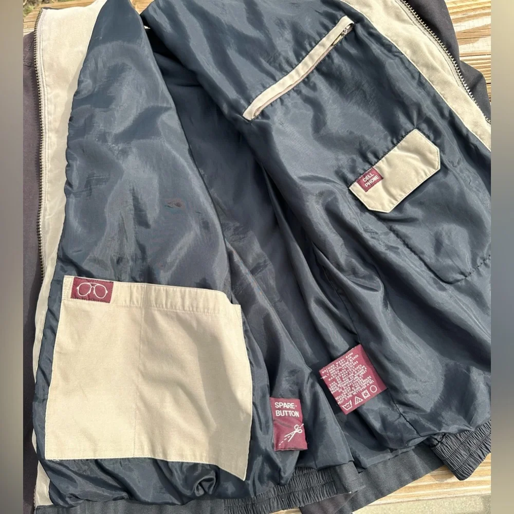 NEWPORT HARBOR Microfiber Brown Bomber Style Jacket Lined 5 Pockets Mens Size XL